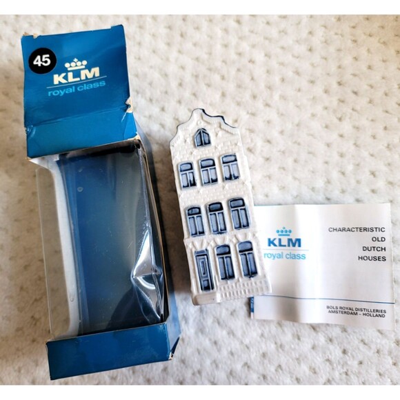 VTG EUC KLM Blue Delft House #45 Bols Empty Holland Dutch KLM Airlines in Box - Picture 2 of 10